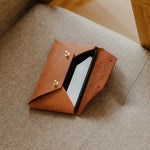 Smartphone Leather Clutch | Saddle Leather | Color - Honey Brown