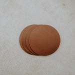 3.75" Vegetable Tanned Leather Coaster | Color - Cognac