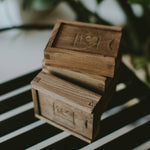 Wooden box for USB drives with lid