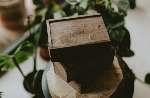 Rectangular wooden box for 4x6 prints - set of 10 pcs