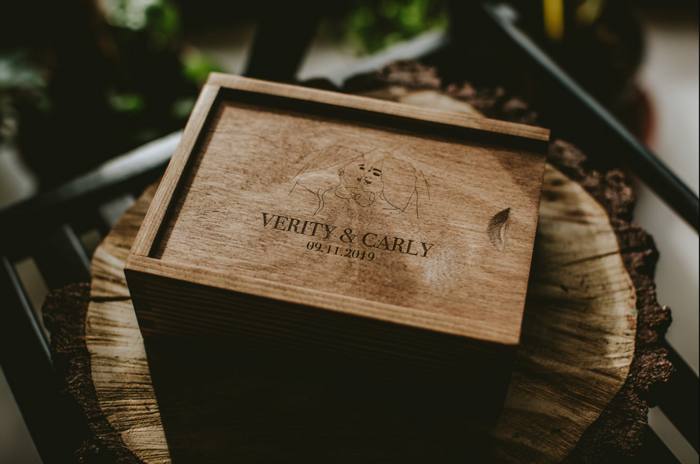 Rectangular wooden box for 4x6 prints - set of 10 pcs