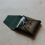 Textured Vegan Leather pouch for Polaroids | Brown
