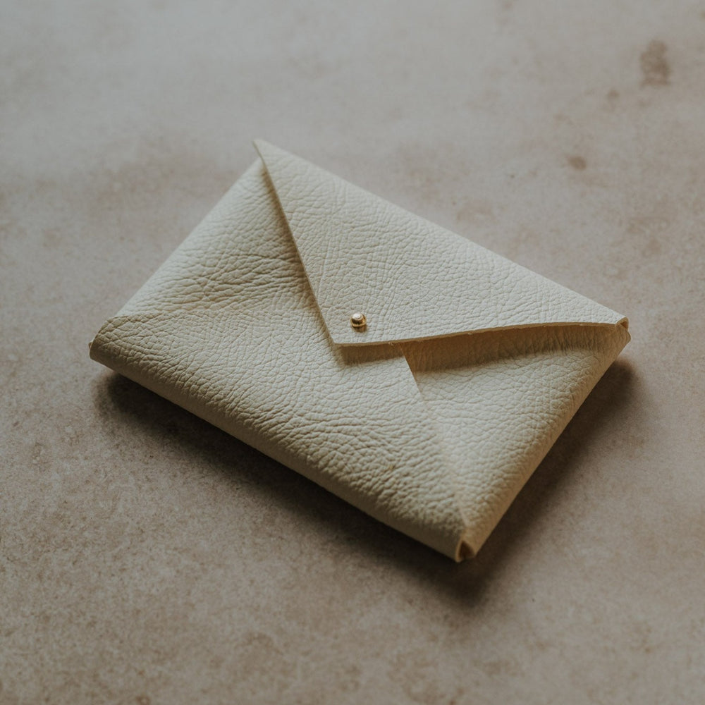 Textured Vegan Leather envelope for prints | White