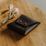 Textured Vegan Leather pouch for Polaroids | Brown