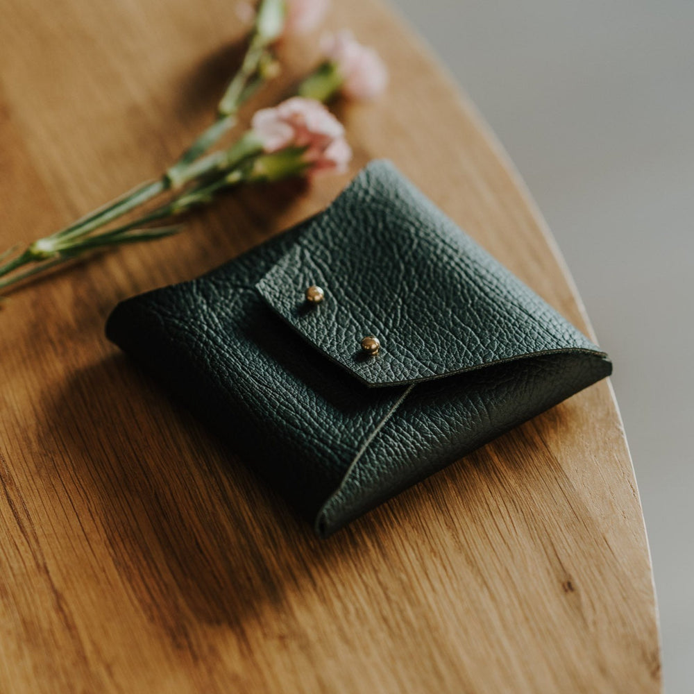 Textured Vegan Leather pouch for Polaroids | Black