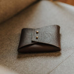 Textured Vegan Leather pouch for Polaroids | Brown