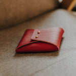 Textured Vegan Leather pouch for Polaroids | Red