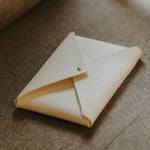 Textured Vegan Leather envelope for prints | White