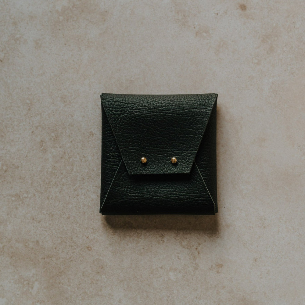 Textured Vegan Leather pouch for Polaroids | Black
