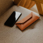 Smartphone Leather Clutch | Saddle Leather | Color - Honey Brown