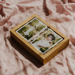 Two Section Rectangular Oak Box for 4x6 prints | Color - Natural