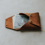 Saddle leather pouch for Polaroids | Honey brown