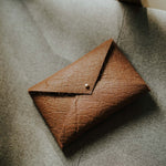 Plant Based Vegan Leather envelope for prints | Cinnamon Brown
