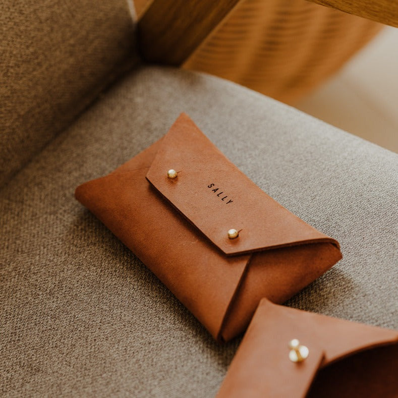 Smartphone Leather Clutch | Saddle Leather | Color - Honey Brown