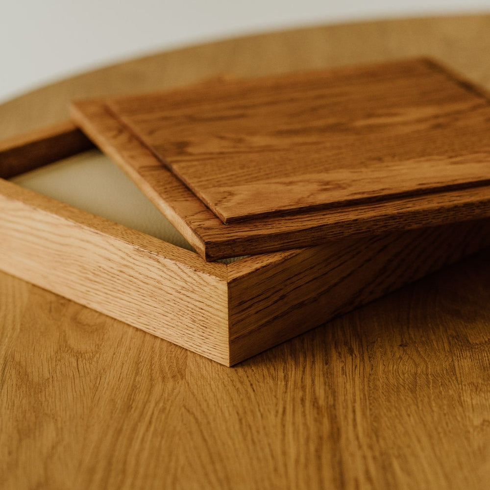 10x10 Wedding Album Box | Oak | Color - Tawny Brown