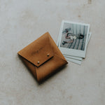 Vegan Leather pouch for Polaroids | Cognac Brown