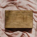 Rectangular Oak Box For 5X7 Prints With Divider | Color - Smoked Oak