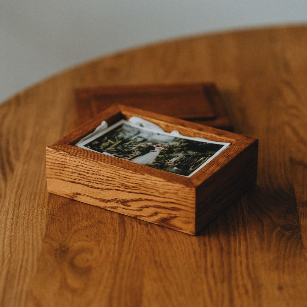 Rectangular Oak Box for 4x6 prints | Color - Tawny Brown