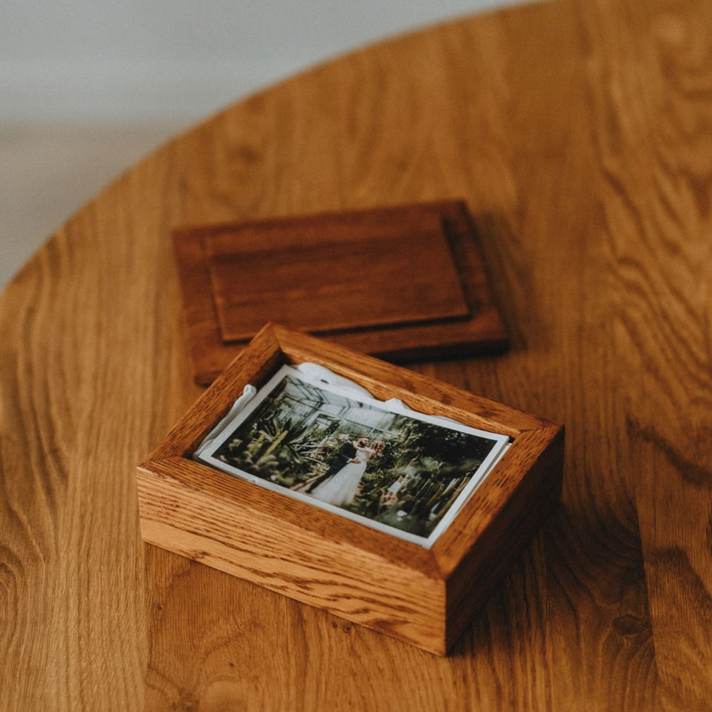 Rectangular Oak Box for 4x6 prints | Color - Tawny Brown