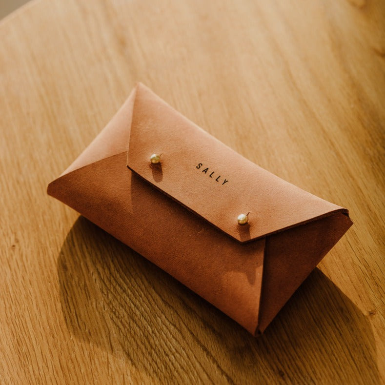 Smartphone Leather Clutch | Saddle Leather | Color - Honey Brown