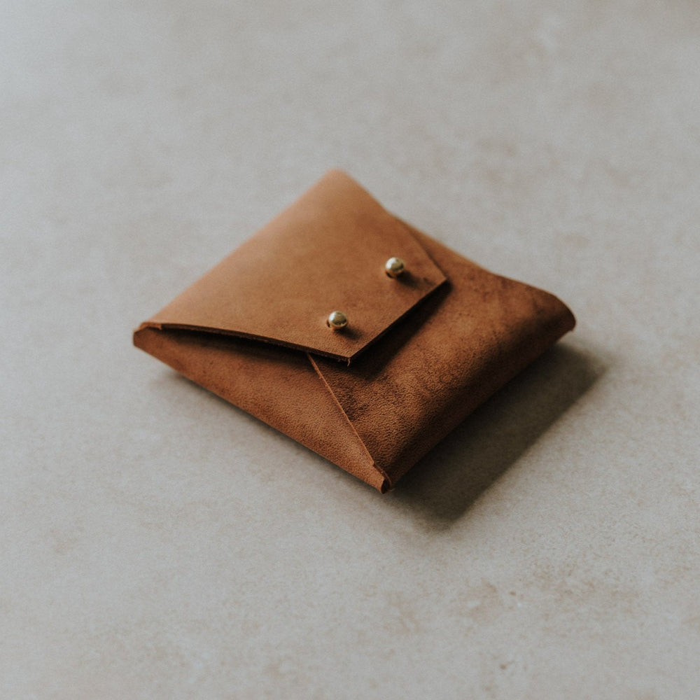 Saddle leather pouch for Fuji Instax Square | Honey brown