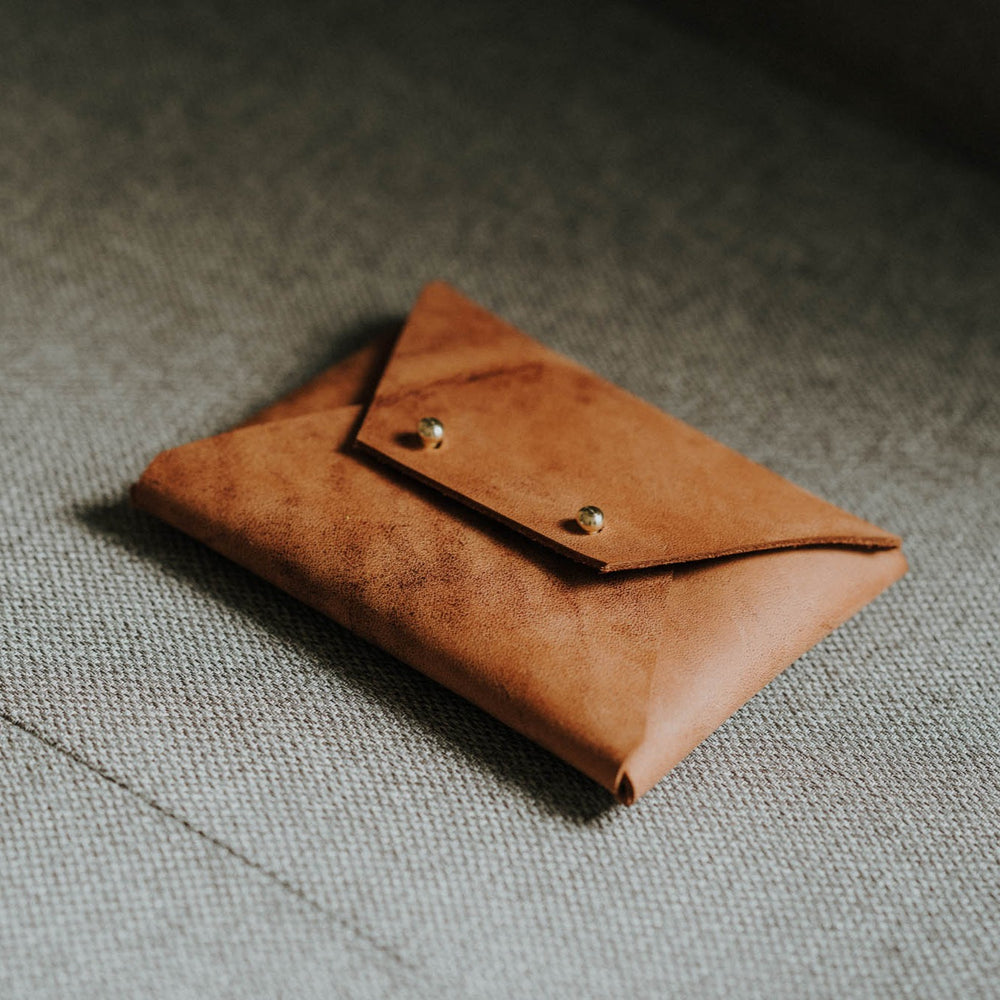 Saddle leather pouch for Fuji Instax Wide | Honey brown