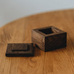 Square Oak Box for USB drive | Color - Dark Brown