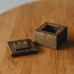 Square Oak Box for USB drive | Color - Smoked Oak