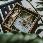 Square wooden box for 5x7 prints & USB - set of 5 pcs