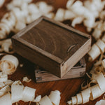 Wooden box for USB drives with lid